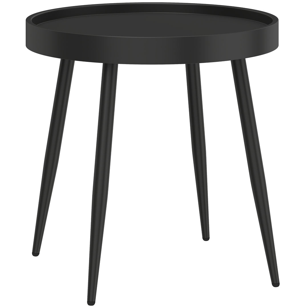 49.5 cm Round Garden Table, Small Outdoor Coffee Side Table with Plast
