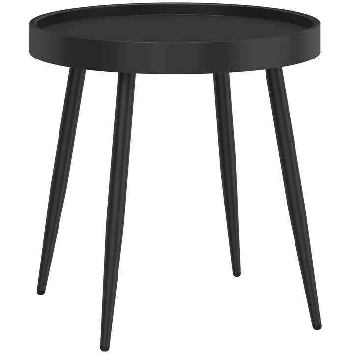 49.5 cm Round Garden Table, Small Outdoor Coffee Side Table with Plast
