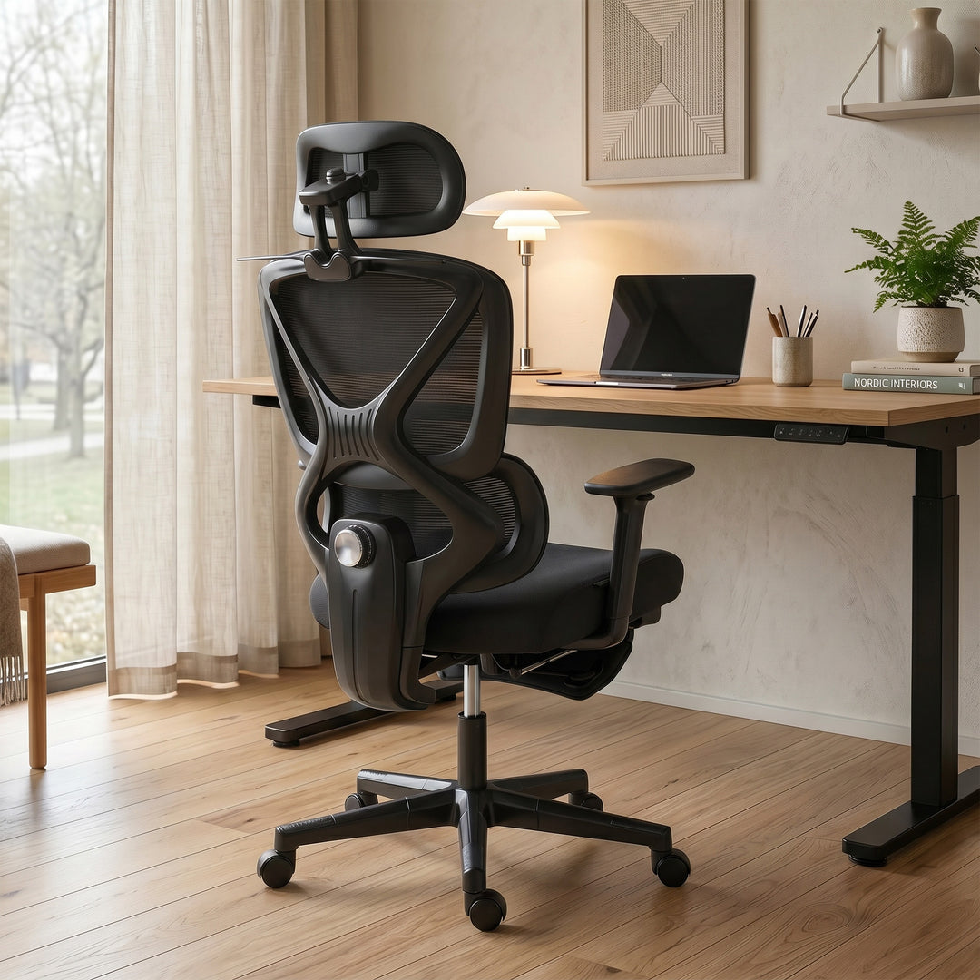 Mesh Desk Chair with 3D Armrests, Ergonomic Office Chair with Rotatabl