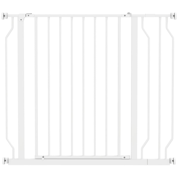 Wide Dog Safety Gate, with Door Pressure, for Doorways, Hallways, Staircases - White