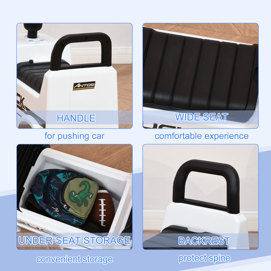 MCL Compatible Kids Ride On Car Truck Mercedes Benz Licensed Toddler Foot To Floor Slider w/Under Seat Storage for 12 - 36 Months White