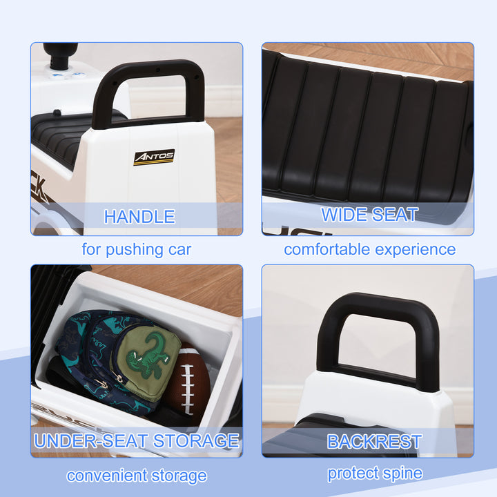 MCL Compatible Kids Ride On Car Truck Mercedes Benz Licensed Toddler Foot To Floor Slider w/Under Seat Storage for 12 - 36 Months White