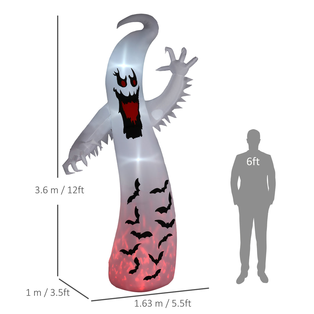 11.8ft Scary Inflatable Ghost Halloween Decoration, with Accessories