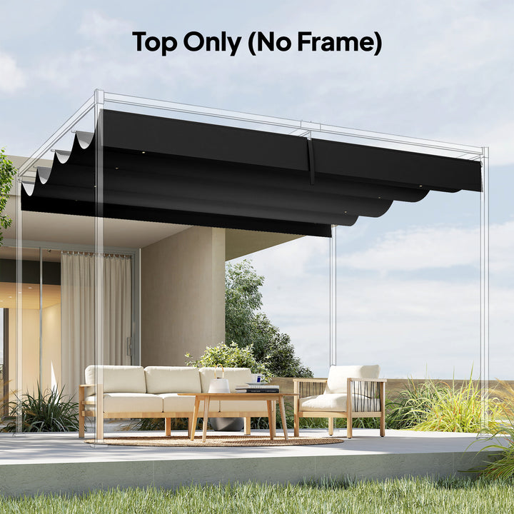 Retractable Pergola Canopy Only, 3.92 x 3.5 m, UV30+ Replacement Canopy Cover for 4 x 3 m Pergola