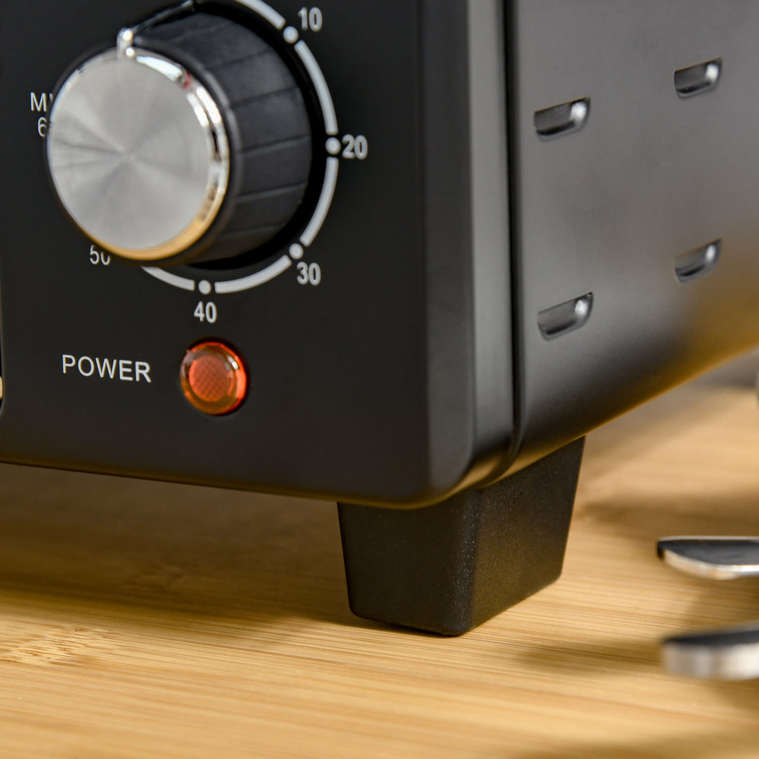 21L Mini Countertop Oven, 100°C-230°C Adjustable Temp - Black
