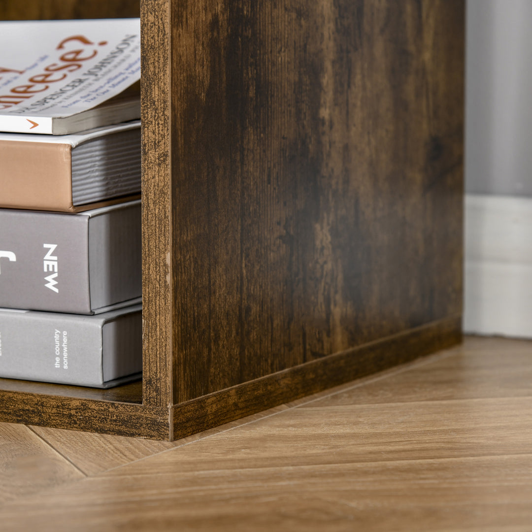 Six-Cube Bookcase - Rustic Brown Wood Effect