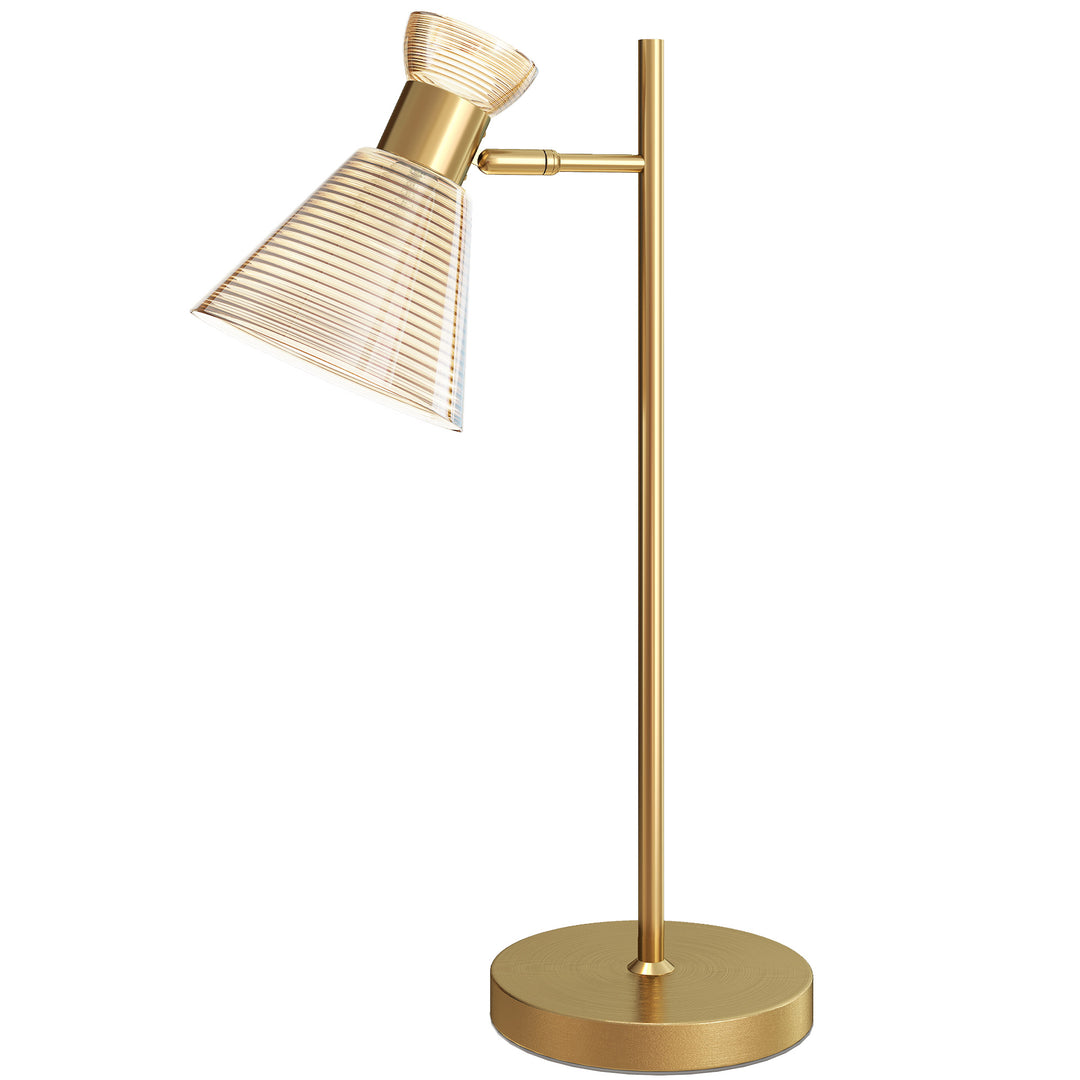 MCL Modern Table Lamp, Bedside Lamp with Adjustable Flower-Shaped Head and E27 Socket for Living Room Bedroom Study, Bulb Not Included, Gold Tone