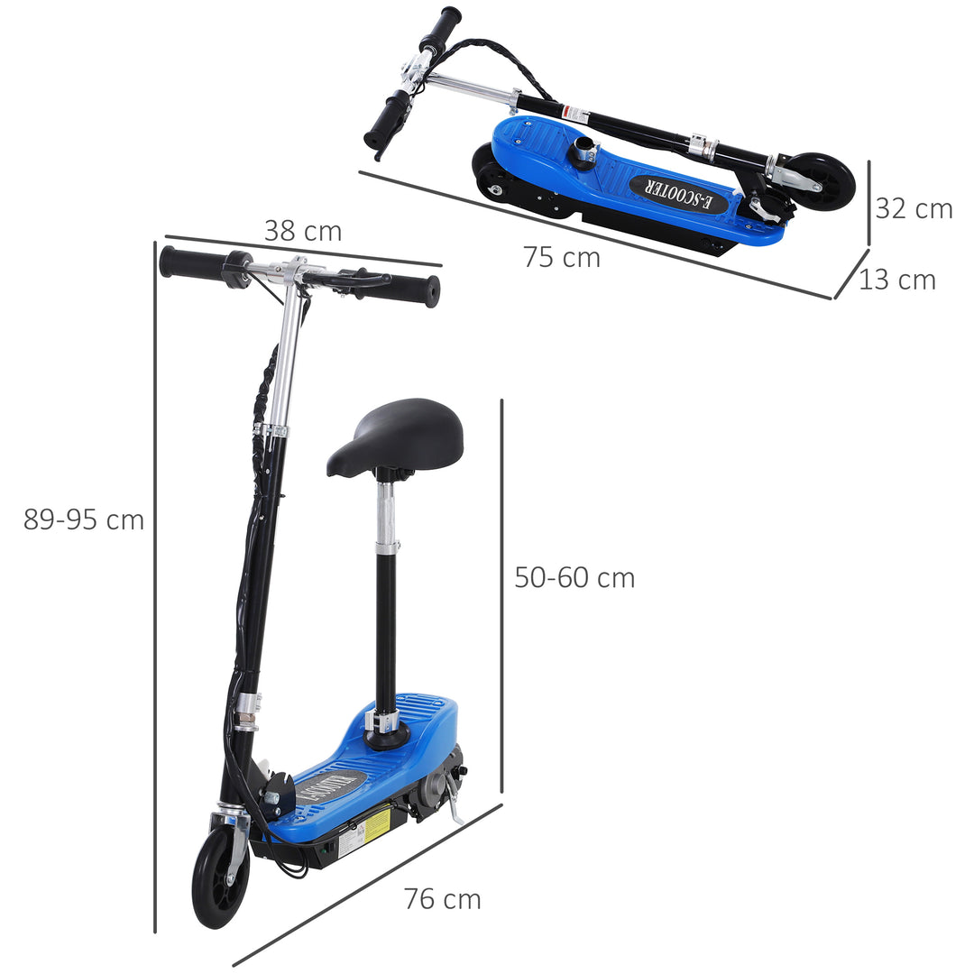 Foldable Electric Scooter for Kids 12V 120W W/Brake Kickstand -Blue