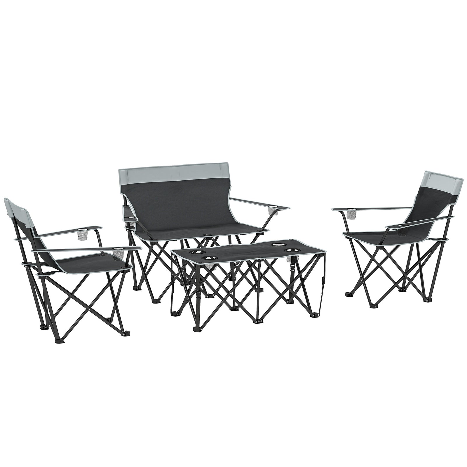Four-Piece Portable Picnic Table Set - Grey