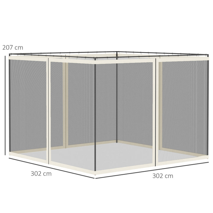 302 x 207cm Universal Replacement Mesh Sidewall Netting for Gazebos and Canopy Tents, (Sidewall Only) White