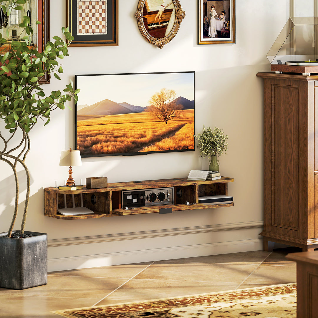 MCL 120 cm Floating TV Unit for TVs up to 50 Inch - Rustic Brown