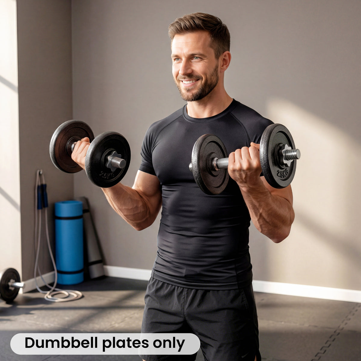 Weight Plates Set, 1"/2.5cm Weight Disc Pair, 4 x 2.5kg Metal Dumbbell
