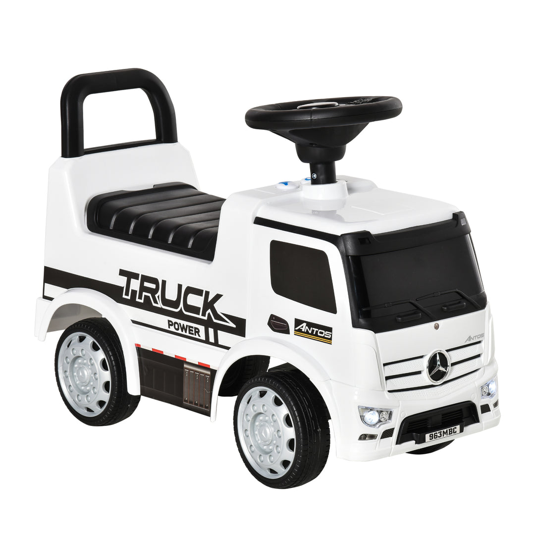 Compatible Kids Ride On Car Truck Mercedes Benz Licensed Toddler Foot To Floor Slider w/Under Seat Storage for 12 - 36 Months White