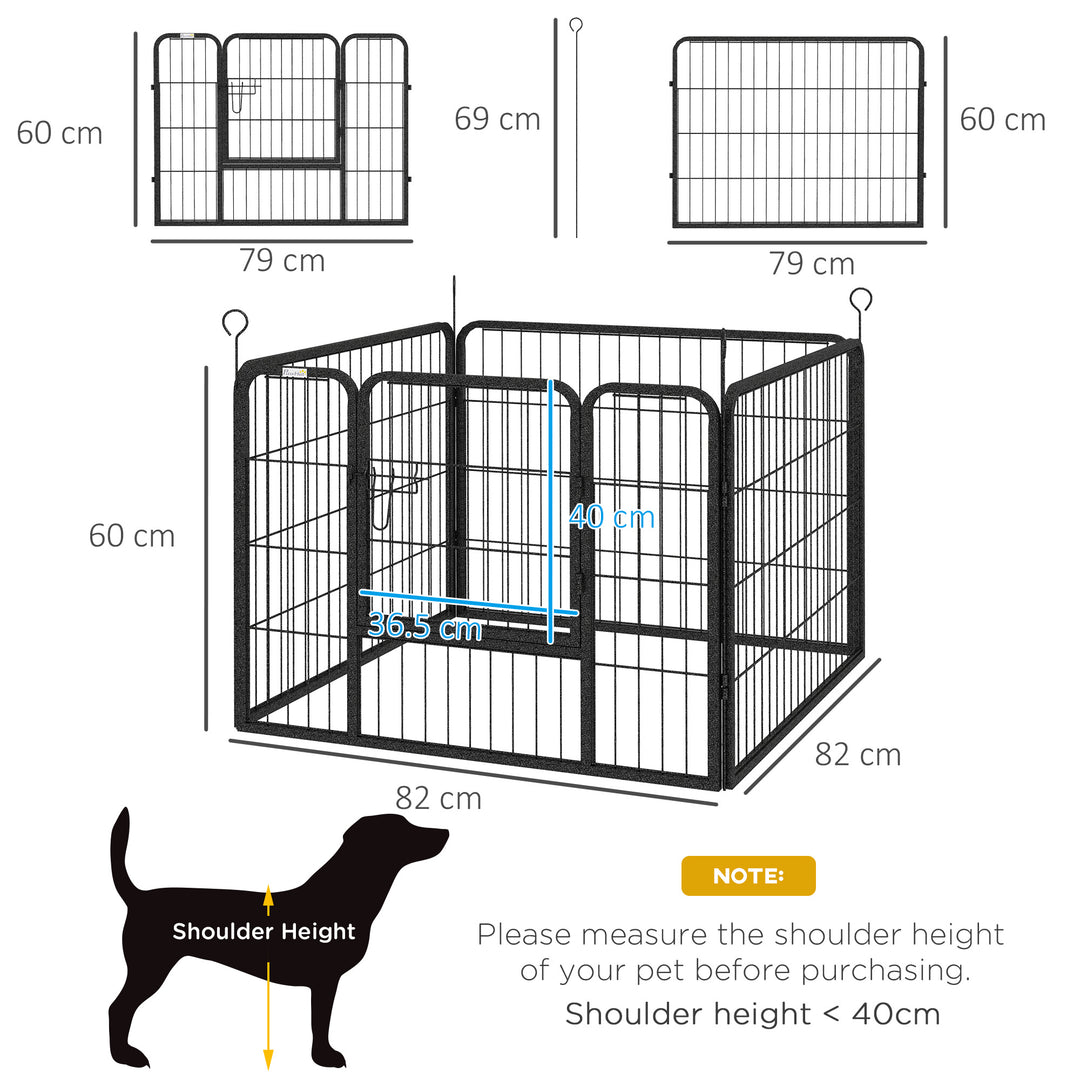 PawHut Heavy Duty Dog Playpen, 4 Panel Puppy Pen, Foldable Dog Kennel Both Indoor Outdoor Use Collapsible Design 82L x 82W x 60H (cm)