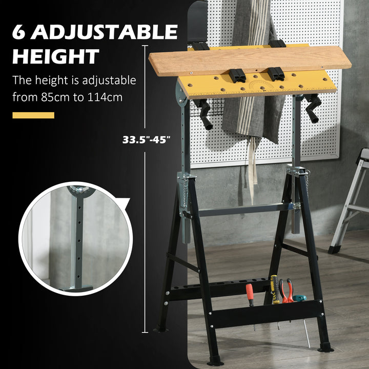 Portable Folding Workbench with Adjustable Height &amp; Angle, Work Bench - view 4