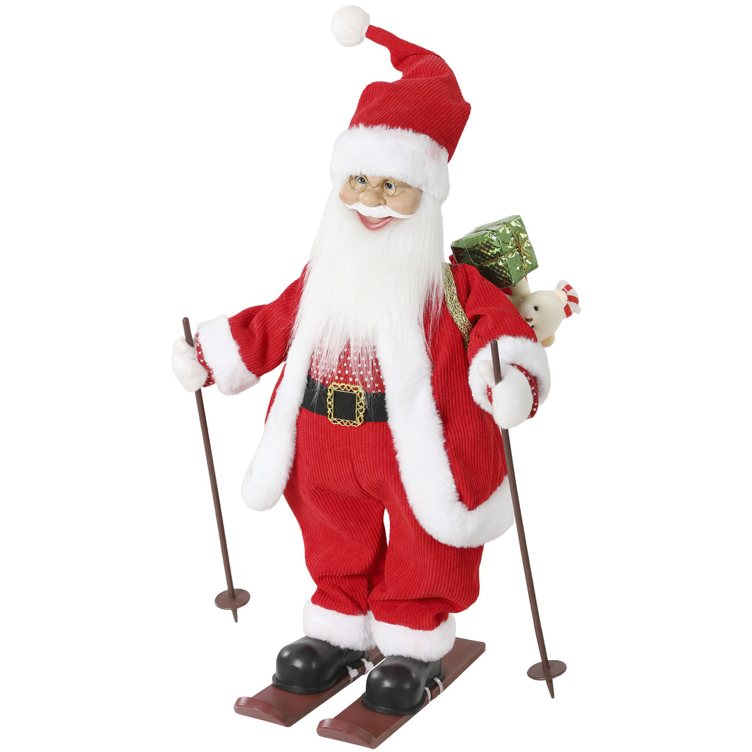 2ft Singing Skiing Santa Claus, Standing Christmas Animated Santa