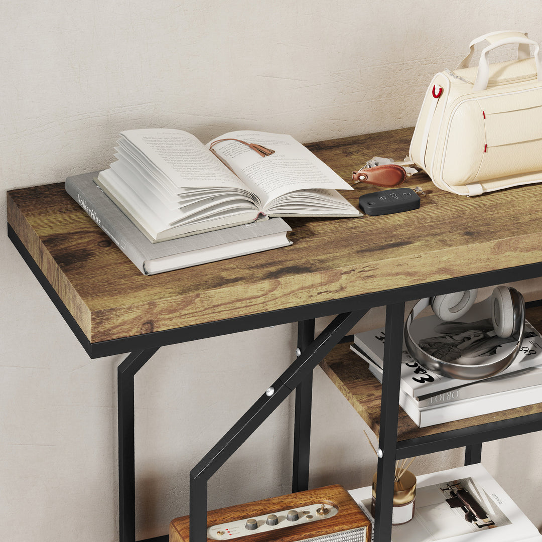 4-Tier Industrial Console Table