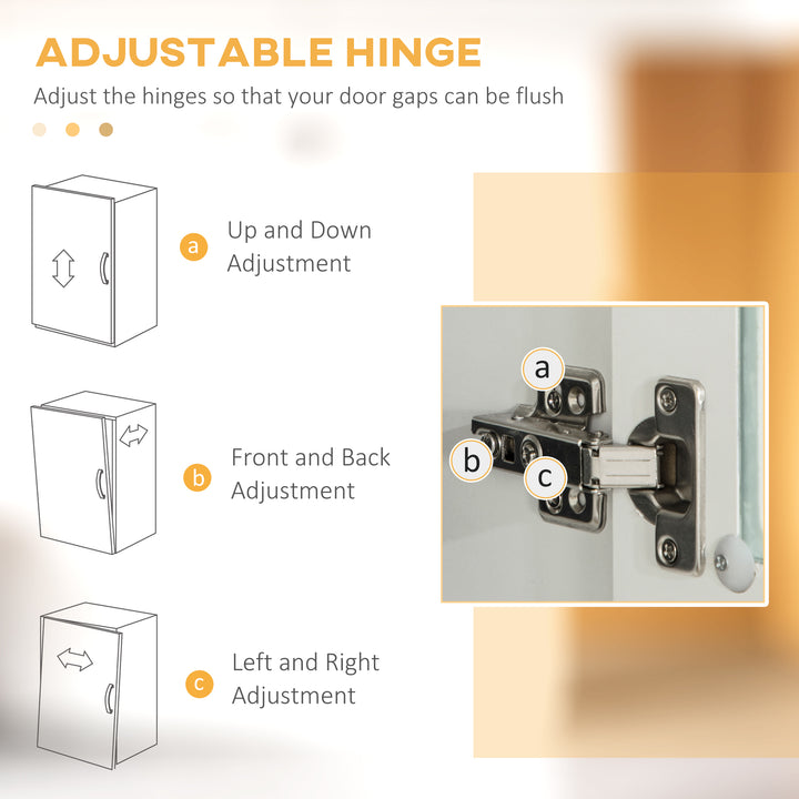 MCL Kitchen Cupboard, Freestanding Storage Cabinet with 2 Adjustable Shelves, 2 Drawers and Open Counter for Living Room, Dining Room, 168cm, White