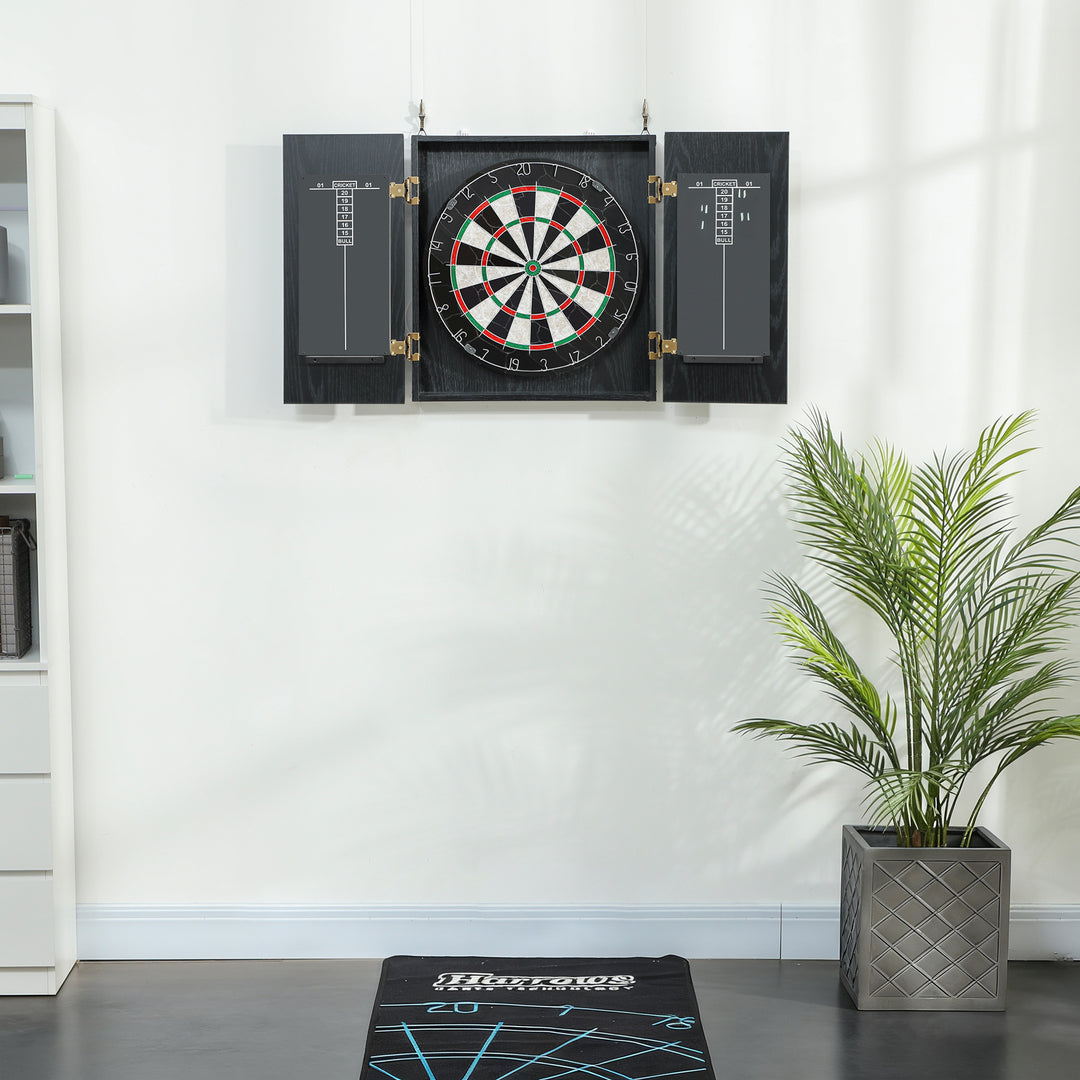 Bristle Dartboard with Cabinet, 6 Steel Tip Darts, Cabinet