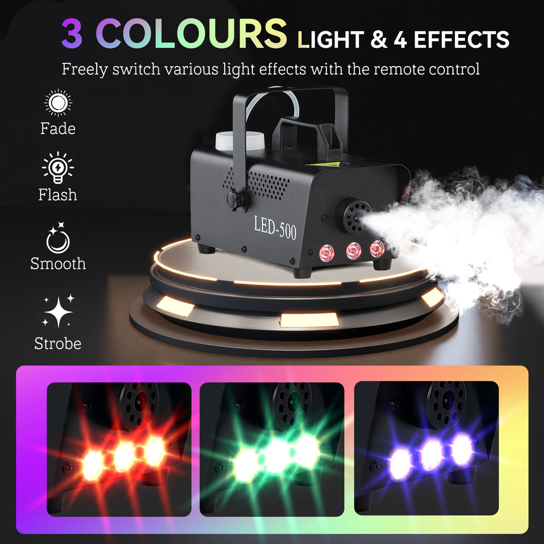 Halloween Smoke Machine with 3 RGB LED Lights and 4 Effects