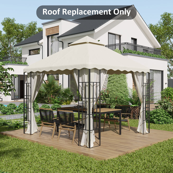 Outsunny Replacement Gazebo Canopy Covers 3x3m, 2