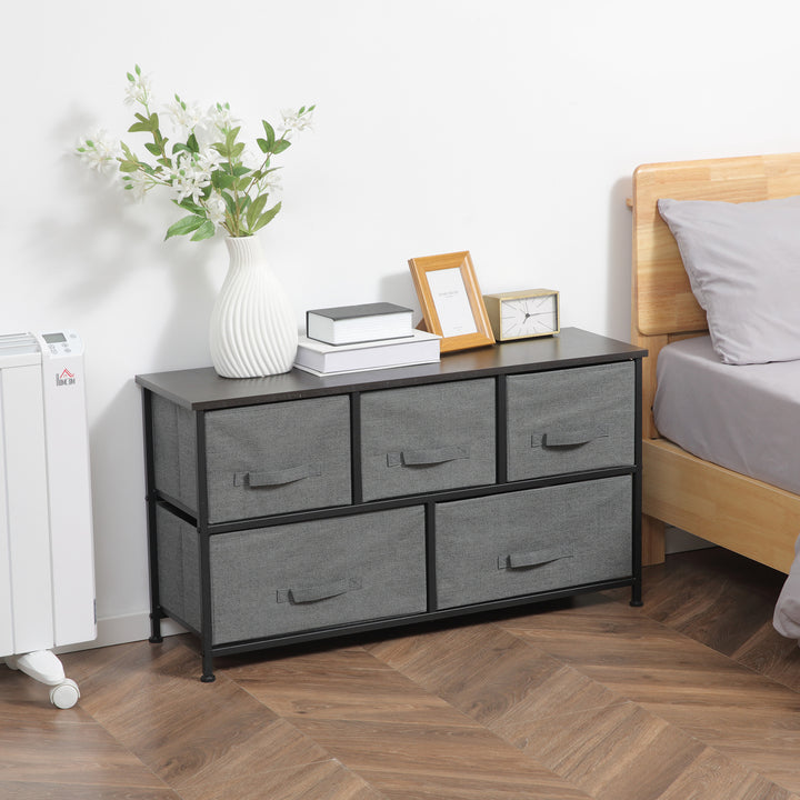 MCL Chest of Five Fabric Drawers - Grey