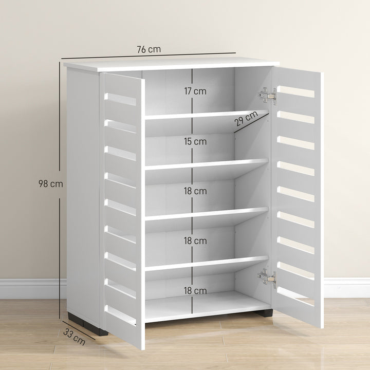 Narrow Shoe Cabinet for Entryway, 5-Tier Slim Shoe Storage Cabinet wit
