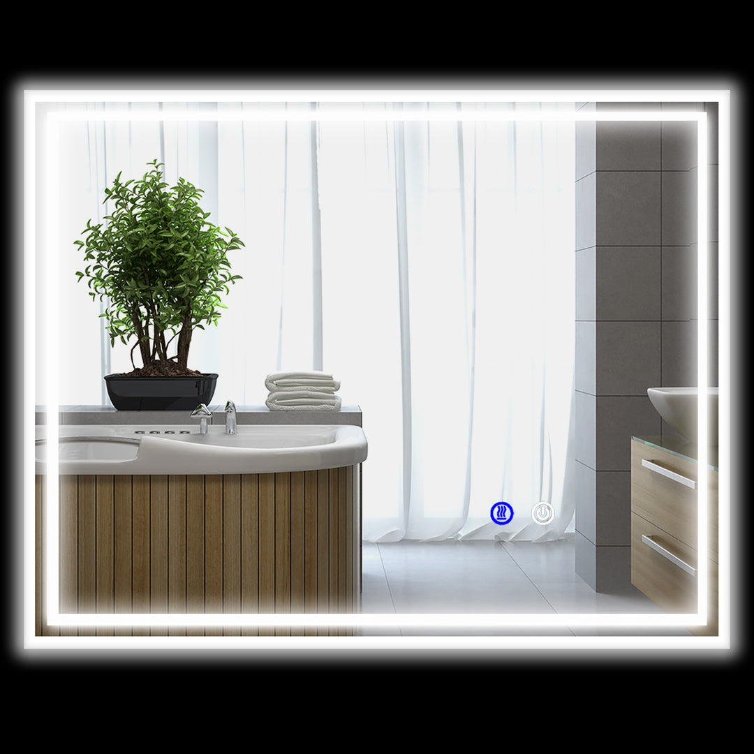 Large LED Bathroom Mirror, Illuminated Makeup Mirror, with 3 Colour, Smart Touch, Anti-Fog