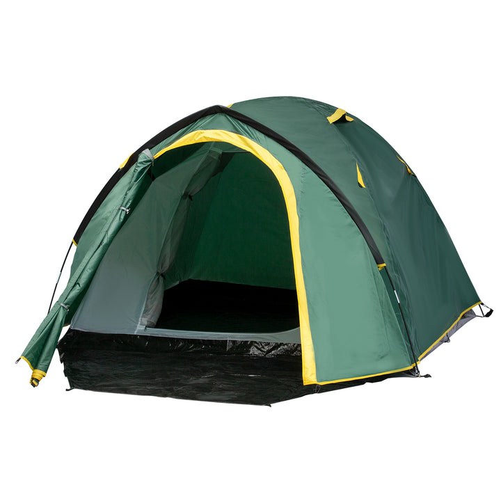 MCL Dome Tent for 2 Person Camping Tent with Large Windows, Waterproof Green and Yellow