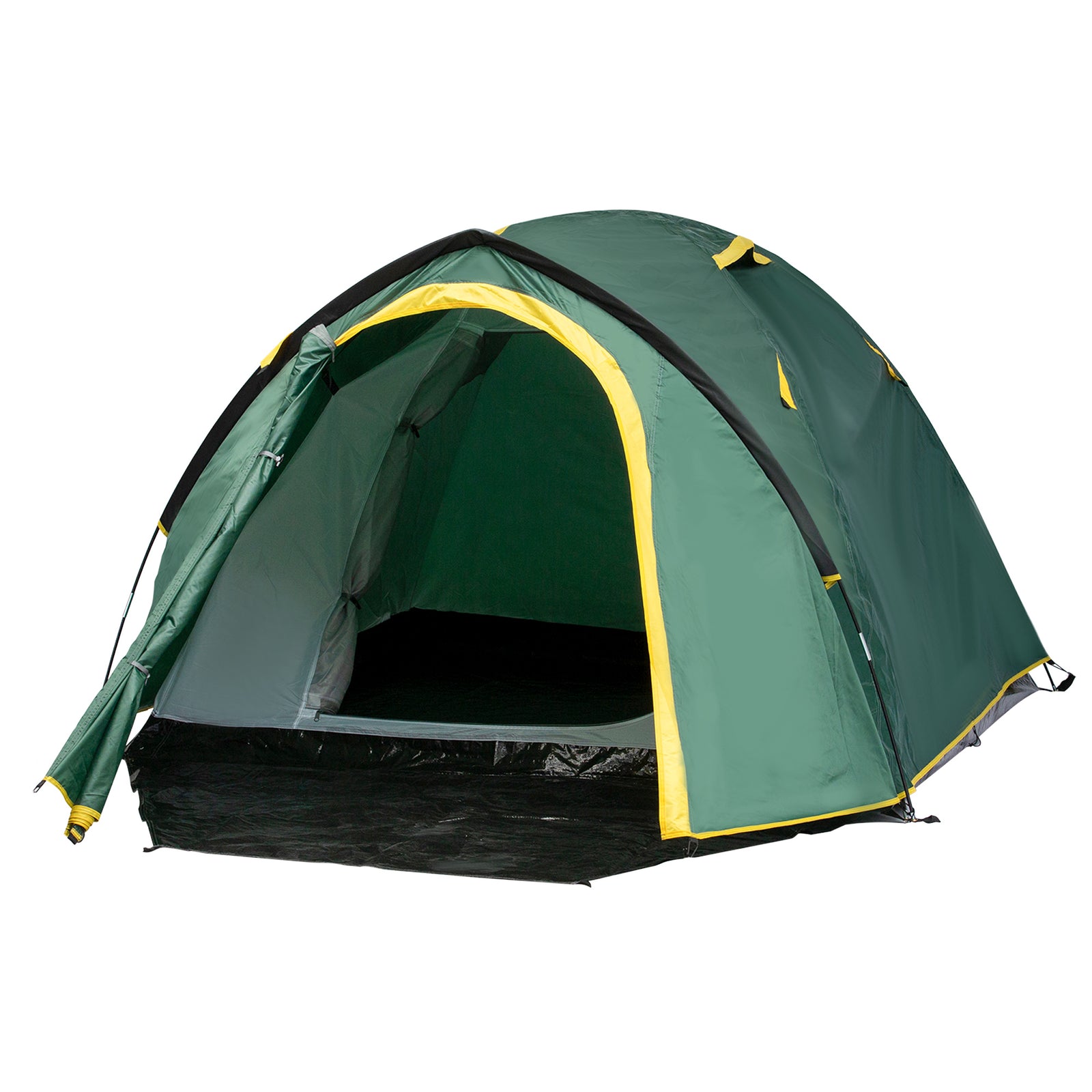 Dome Tent for 2 Person Camping Tent with Large Windows, Waterproof Green and Yellow