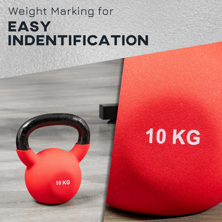 Soft Kettlebell, 10kg Kettle Bell with Non-Slip Handle for Home Gym Weight Lifting and Strength Training, Red