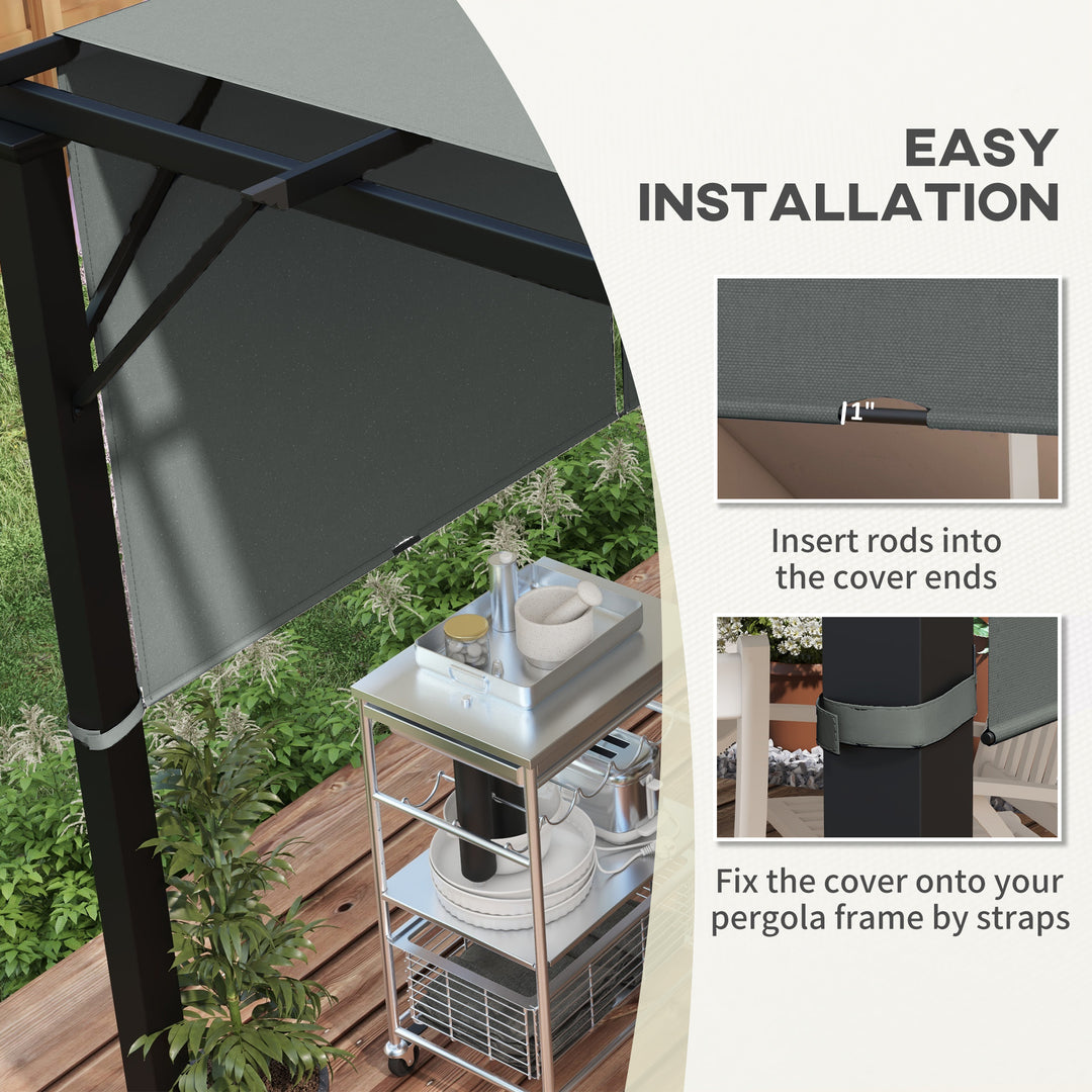 2 Pcs UV Protection Pergola Replacement Canopy, Pergola Shade Cover, Easy to Install, for 3 x 3(m) Pergola, Dark Grey