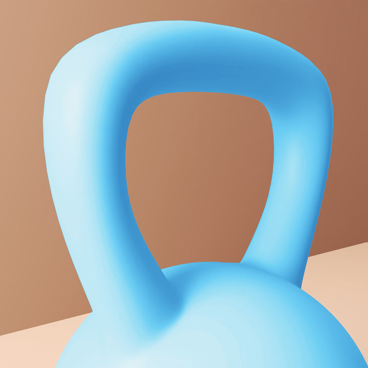 SPORTNOW 8KG Soft Kettlebell, Kettlebell with Non-Slip Handle for Home Gym, Weight Lifting, Strength Training, Light Blue/Grey