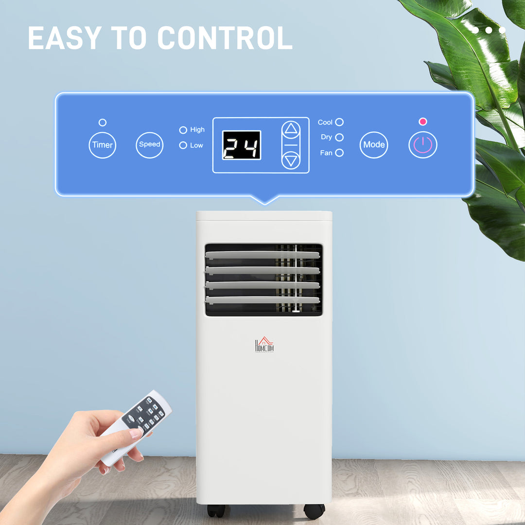 7000 BTU Air Conditioning Unit, 3-in-1 Portable Air Conditioner, Dehumidifier, Cooling Fan with 2 Speeds, 24H Timer, Remote Control, Digital Display, Window Venting Kit, 26m²