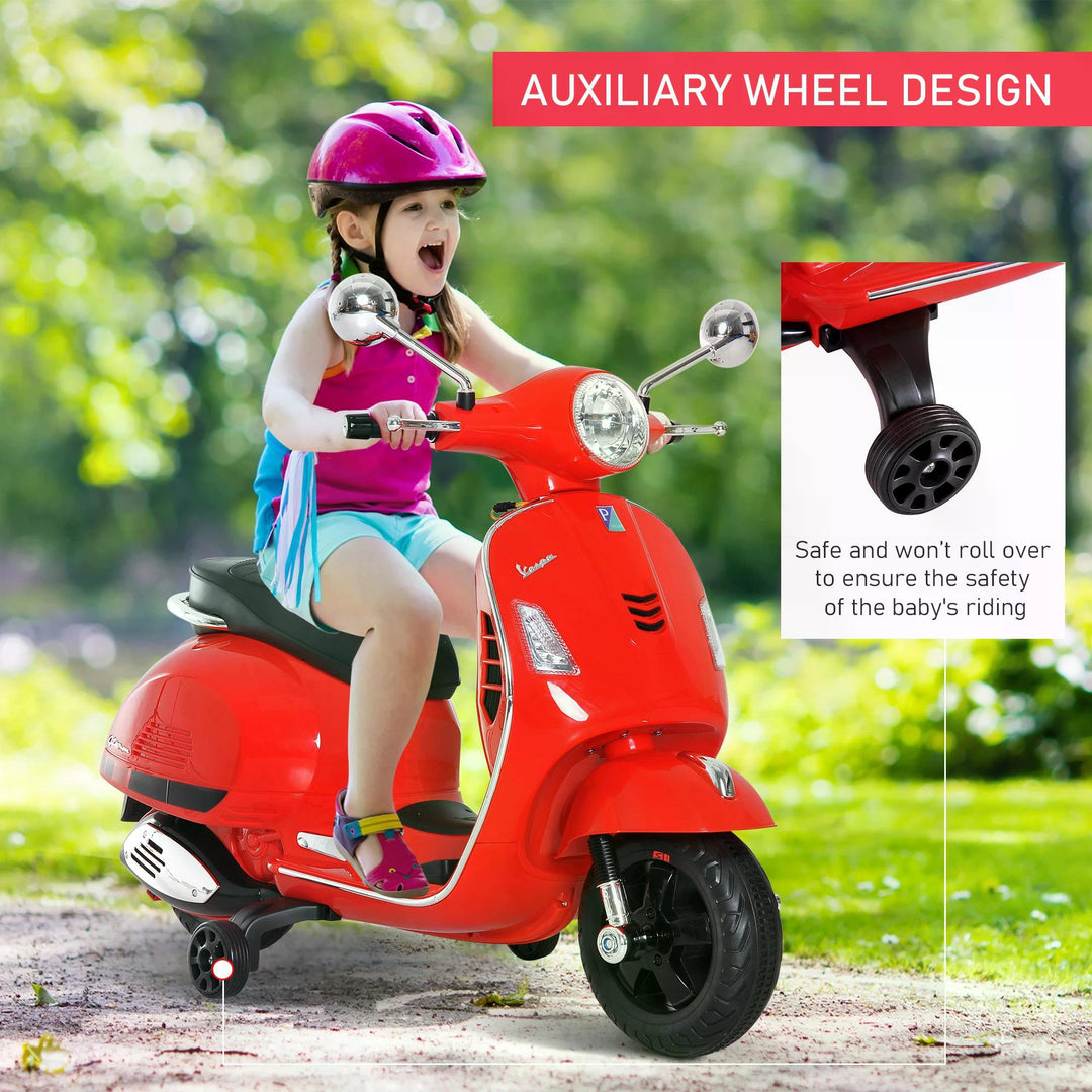 HOMCOM Kids' Motorcycle Ride-On: 6V with LED Illumination, Safe and Thrilling, Crimson | Aosom UK