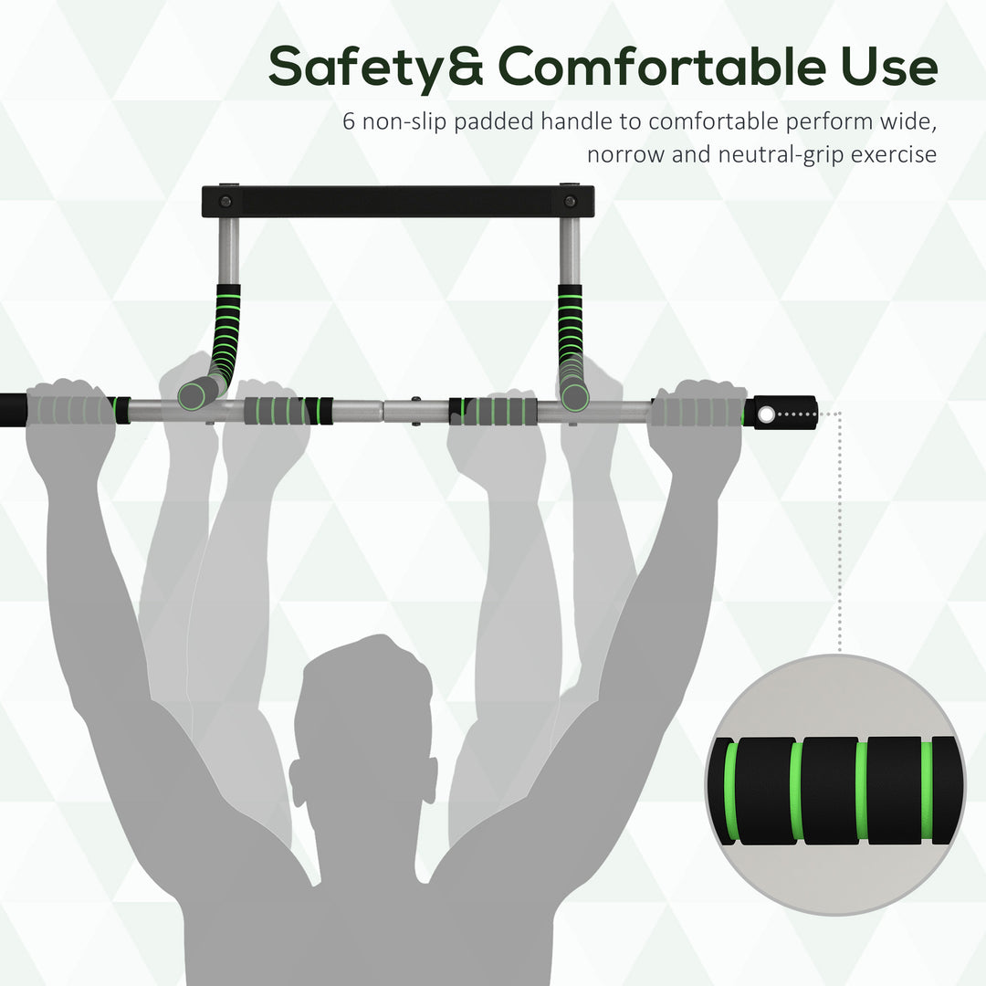 Pull-Up Bar for Doorway, Home Fitness Door Horizontal Push up Bar for Indoor Gym Upper Body Workout, Green