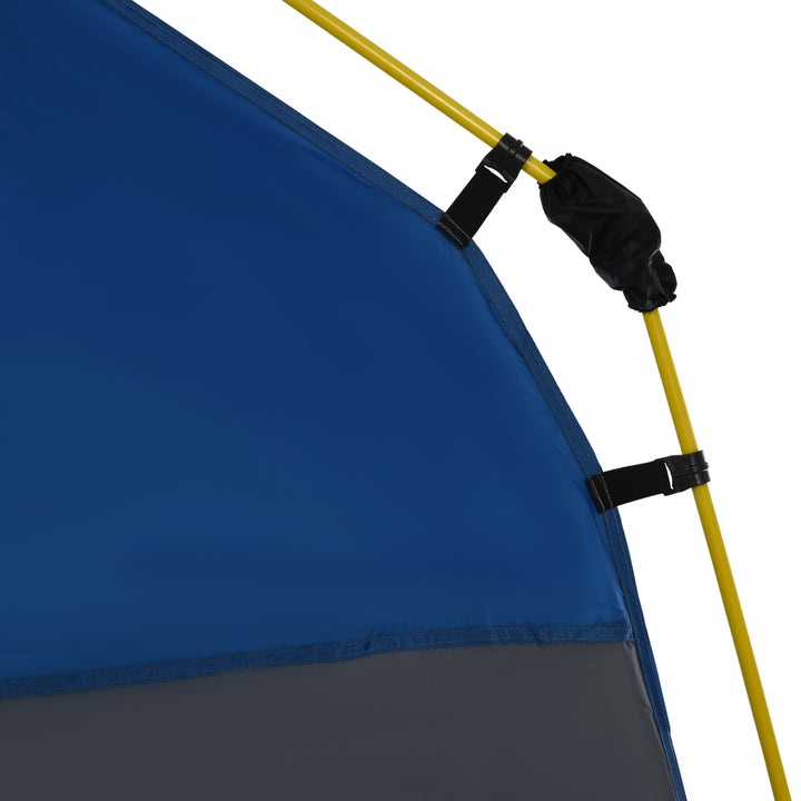 Instant Pop Up Camping Tent, 4 Man Dome Tent with 4 Doors, Sewn-in Groundsheet, Carry Bag and Top Hook for Fishing Hiking Festival, Grey