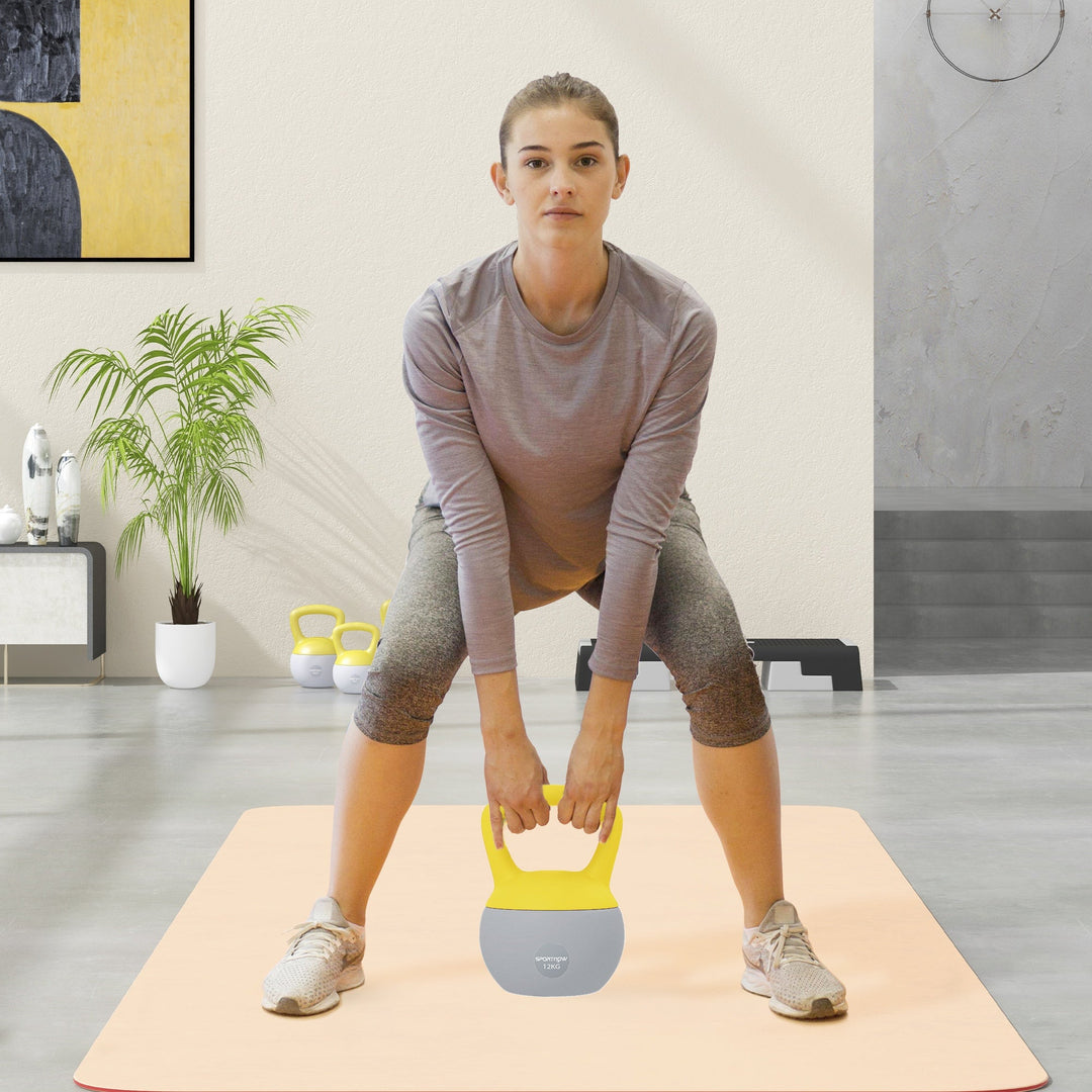 SPORTNOW 12KG Soft Kettlebell, Kettlebell with Non-Slip Handle for Home Gym, Weight Lifting, Strength Training