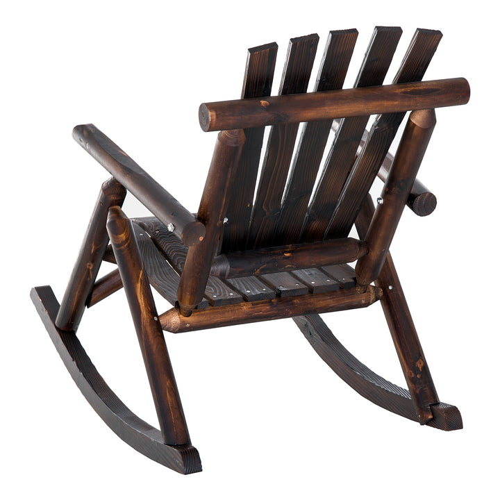 Outsunny Outdoor Rocking Chair Fir Wood Rustic Patio Adirondack Rocking Chair Traditional Rustic Style & Pure Comfort | Aosom UK