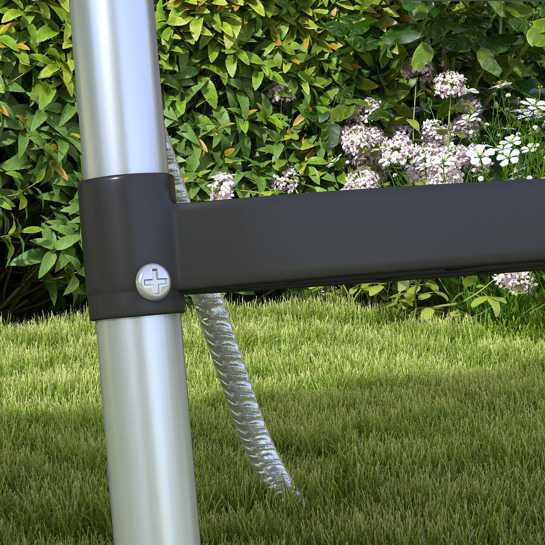 SPORTNOW Galvanised Steel Trampoline Ladder, 2 Steps/3 Steps Outdoor Trampoline Accessories for 6ft, 8ft, 10ft, 12ft, 13ft, 14ft, 16ft Trampoline, 110L x 32Wcm, Silver Tone
