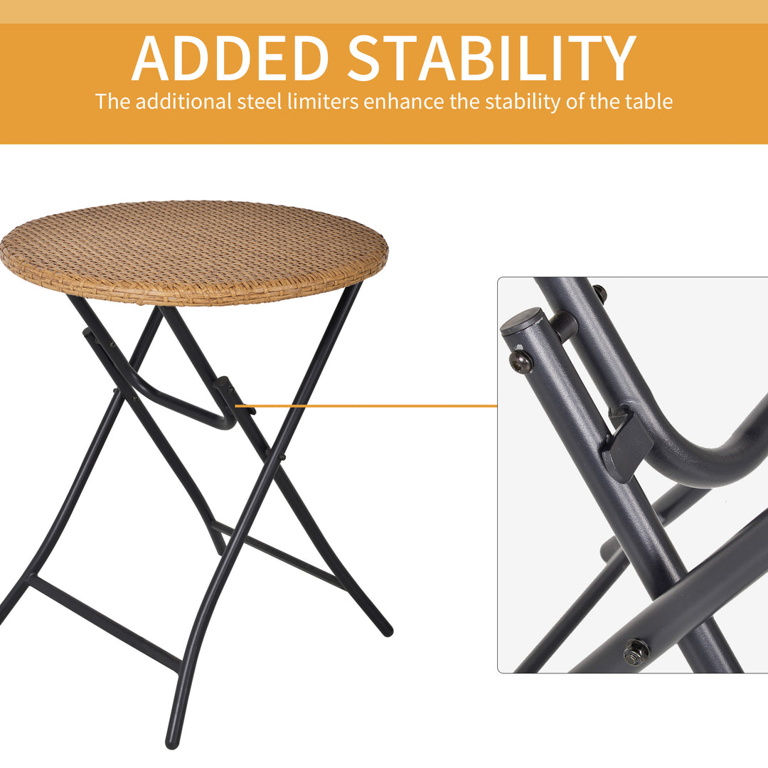 MCL 2 Seater Foldable Rattan Wicker Bistro Set, Coffee Table and Chairs, Natural