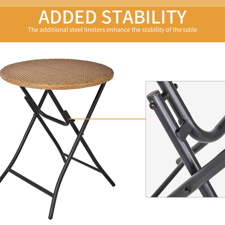 MCL 2 Seater Foldable Rattan Wicker Bistro Set, Coffee Table and Chairs, Natural