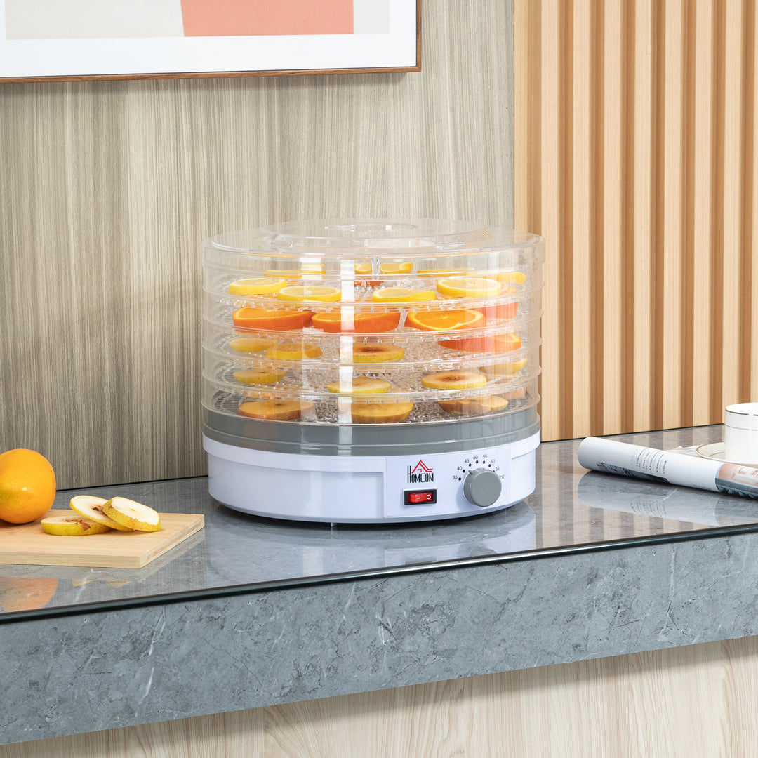 HOMCOM Food Dehydrator: 5 Tier 245W Dryer for Drying Fruits, Meats, Veggies, Jerky & Pet Treats | Aosom UK