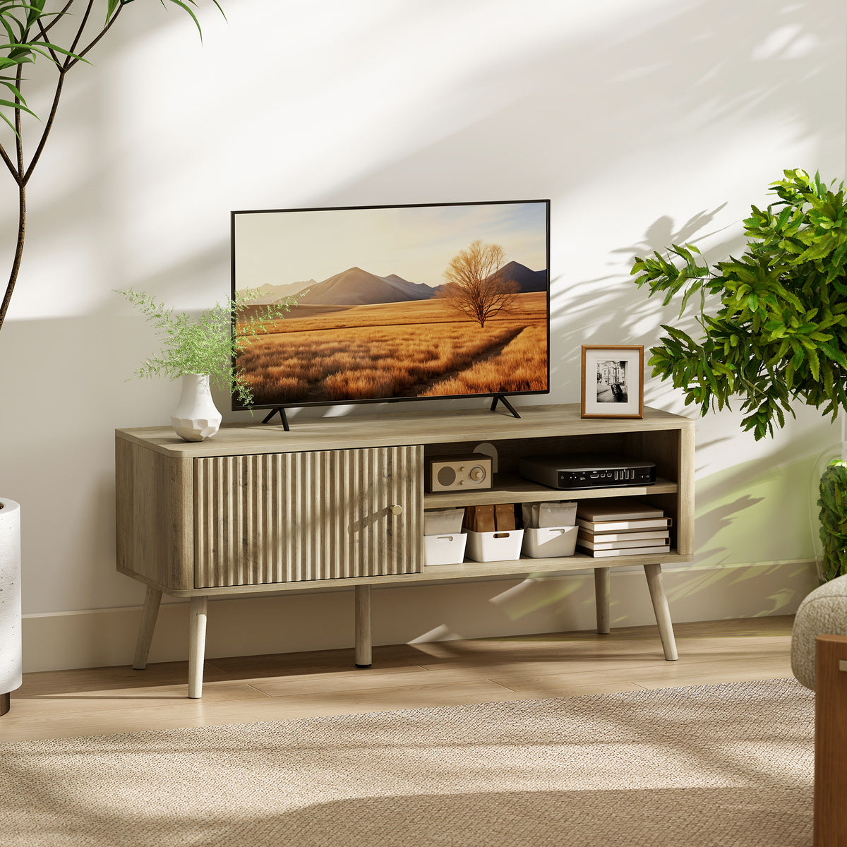 TV Stand Cabinet for TVs up to 55" - Oak - view 2