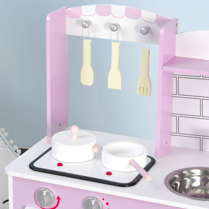 MCL Kids Pretend Kitchen Playset w/ Cooking Toy Accessories - Pink