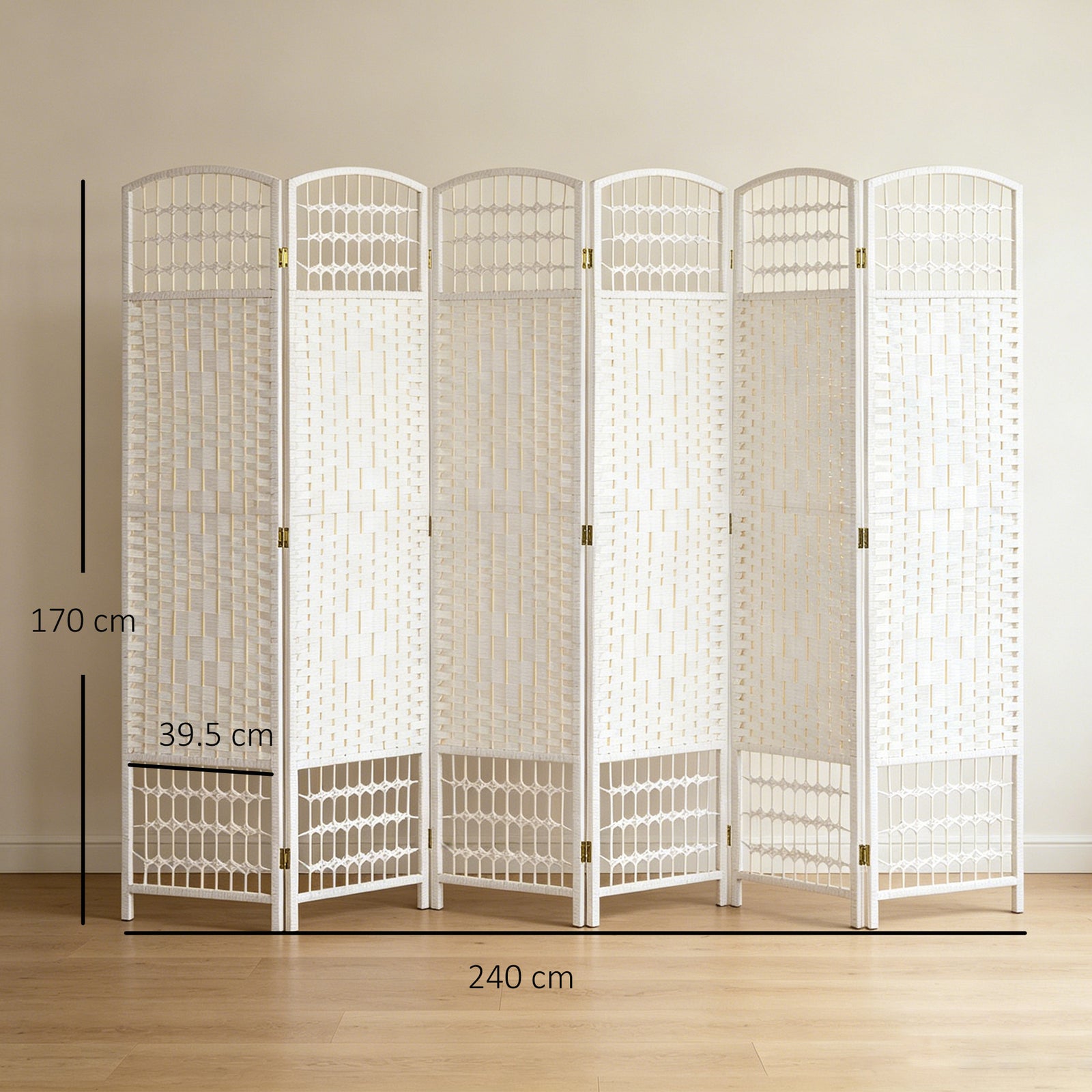 6 Panel Folding Room Divider, Privacy Screen, Paravent Partition Separ