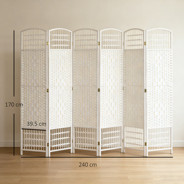 6 Panel Folding Room Divider, Privacy Screen, Paravent Partition Separ