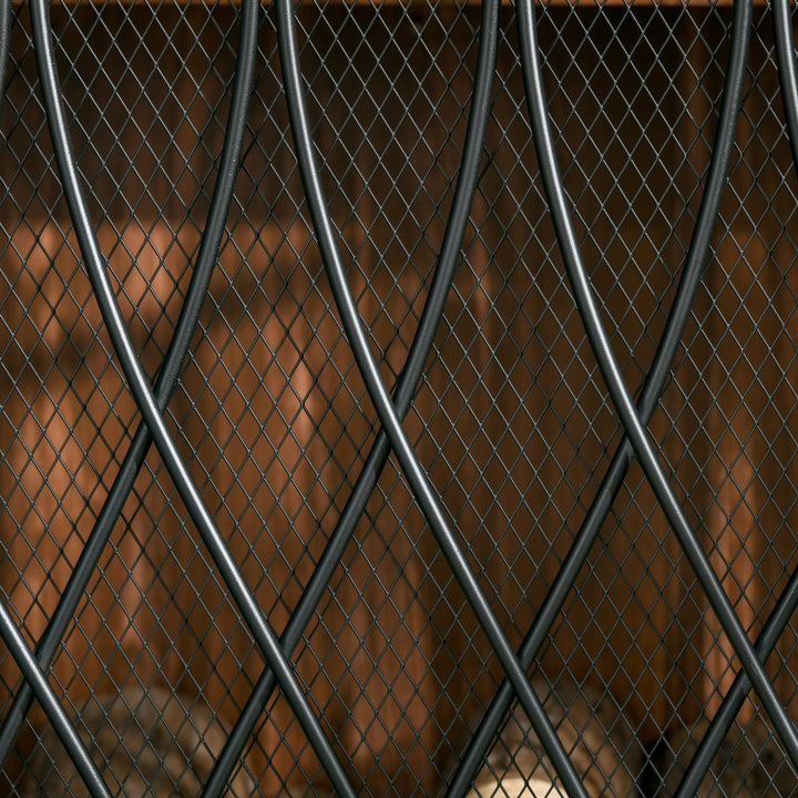 126cm 3-Panel Metal Folding Fireplace Screen Heat Flame Protective Guard Child Pet Home Spark Barrier Surround w/ Mesh Pattern