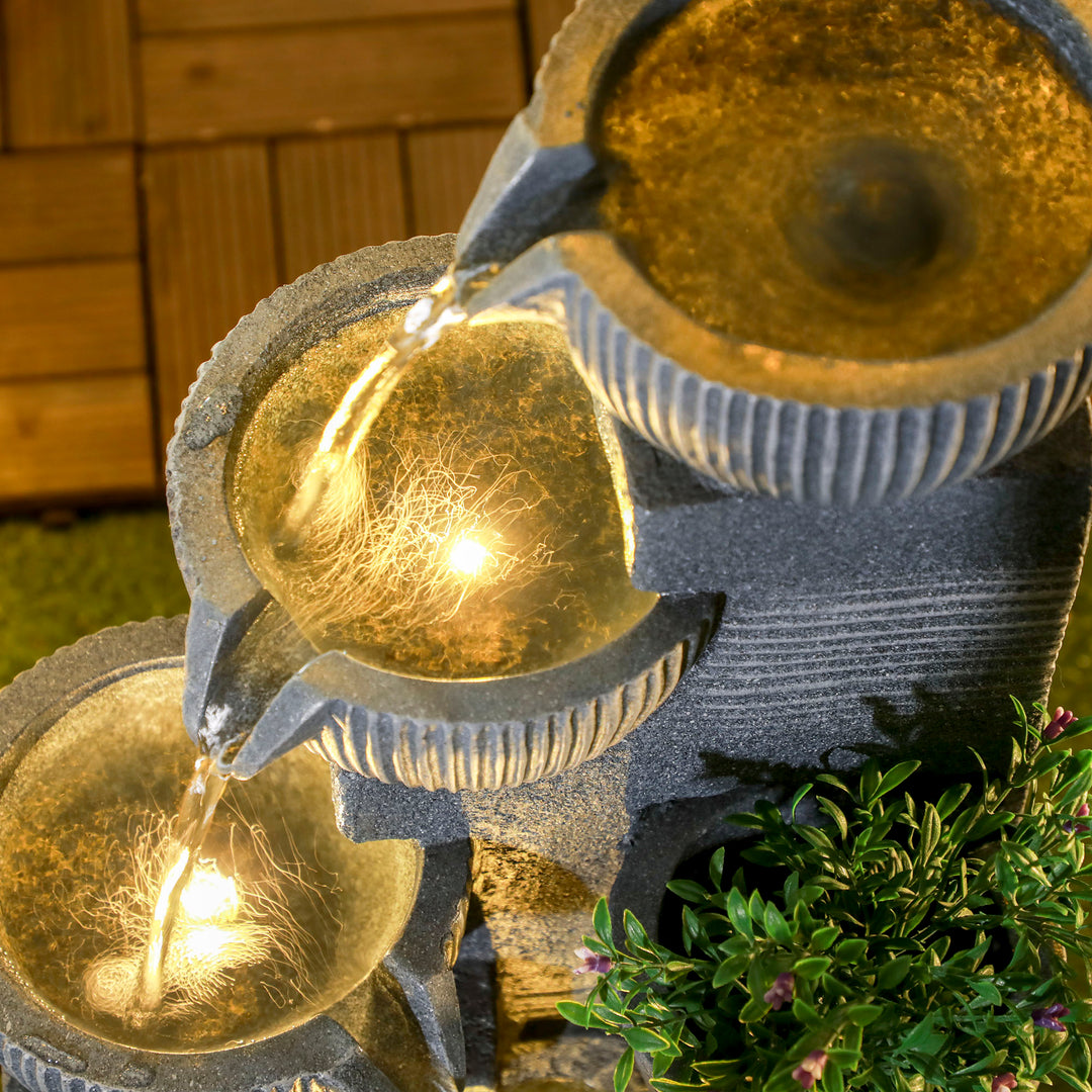 Solar Powered Outdoor Water Fountain - Dark Grey