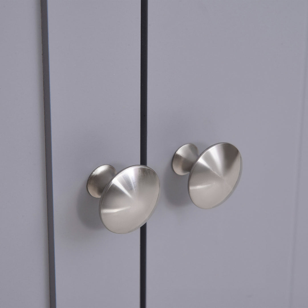 MCL 60x60cm Under-Sink Storage Cabinet w/ Adjustable Shelf Handles Drain Hole Bathroom Cabinet Space Saver Organizer White and Grey